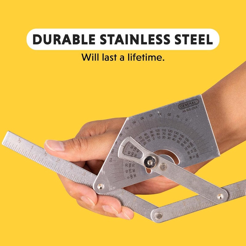 General Tools Protractor and Angle Finder #39, Stainless Steel, Outside, Inside, Sloped Angles, 0° to 180° - Image 3